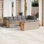 vidaXL Set sofás de jardín 14 pzas con cojines ratán sintético beige vidaXL Set sofás de jardín 14 pzas con cojines ratán sintético beige