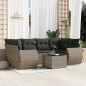 vidaXL Set de sofás de jardín 7 piezas con cojines ratán PE gris vidaXL Set de sofás de jardín 7 piezas con cojines ratán PE gris
