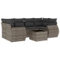 vidaXL Set de sofás de jardín 7 piezas con cojines ratán PE gris vidaXL Set de sofás de jardín 7 piezas con cojines ratán PE gris