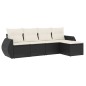 vidaXL Set de muebles de jardín 5 pzas y cojines ratán sintético negro vidaXL Set de muebles de jardín 5 pzas y cojines ratán sintético negro