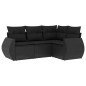 vidaXL Juego de sofás jardín 4 pzas con cojines ratán sintético negro vidaXL Juego de sofás jardín 4 pzas con cojines ratán sintético negro