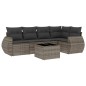 vidaXL Set de muebles de jardín 6 pzas y cojines ratán sintético gris vidaXL Set de muebles de jardín 6 pzas y cojines ratán sintético gris