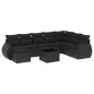 vidaXL Set de sofás de jardín 8 piezas y cojines ratán sintético negro vidaXL Set de sofás de jardín 8 piezas y cojines ratán sintético negro