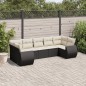 vidaXL Set de comedor de jardín 7 pzas y cojines ratán sintético negro vidaXL Set de comedor de jardín 7 pzas y cojines ratán sintético negro
