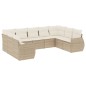 vidaXL Set de sofás de jardín 9 pzas con cojines ratán sintético beige vidaXL Set de sofás de jardín 9 pzas con cojines ratán sintético beige