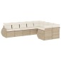 vidaXL Set de sofás de jardín 9 pzas con cojines ratán sintético beige