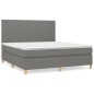 vidaXL Cama box spring con colchón tela gris oscuro 180x200 cm vidaXL Cama box spring con colchón tela gris oscuro 180x200 cm