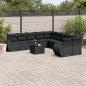 vidaXL Set de sofás de jardín 11 pzas y cojines ratán sintético negro vidaXL Set de sofás de jardín 11 pzas y cojines ratán sintético negro