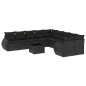vidaXL Set de sofás de jardín 11 pzas y cojines ratán sintético negro vidaXL Set de sofás de jardín 11 pzas y cojines ratán sintético negro