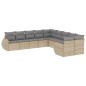 vidaXL Juego de sofás jardín con cojines beige 10 pzas ratán sintético vidaXL Juego de sofás jardín con cojines beige 10 pzas ratán sintético