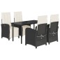 vidaXL Set de muebles jardín 5 pzas con cojines ratán sintético negro vidaXL Set de muebles jardín 5 pzas con cojines ratán sintético negro