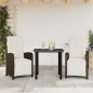 vidaXL Sillas y mesita de jardín con cojines 3 piezas ratán PE marrón vidaXL Sillas y mesita de jardín con cojines 3 piezas ratán PE marrón