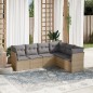 vidaXL Juego de sofás jardín con cojines 6 pzas ratán sintético beige vidaXL Juego de sofás jardín con cojines 6 pzas ratán sintético beige