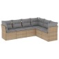 vidaXL Juego de sofás jardín con cojines 6 pzas ratán sintético beige vidaXL Juego de sofás jardín con cojines 6 pzas ratán sintético beige