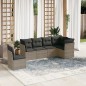 vidaXL Set de muebles de jardín 6 pzas y cojines ratán sintético gris vidaXL Set de muebles de jardín 6 pzas y cojines ratán sintético gris