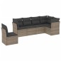 vidaXL Set de muebles de jardín 6 pzas y cojines ratán sintético gris vidaXL Set de muebles de jardín 6 pzas y cojines ratán sintético gris