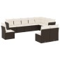 vidaXL Set de sofás de jardín 10 pzas cojines ratán sintético negro vidaXL Set de sofás de jardín 10 pzas cojines ratán sintético negro