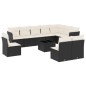vidaXL Set de sofás de jardín 11 pzas y cojines ratán sintético negro vidaXL Set de sofás de jardín 11 pzas y cojines ratán sintético negro