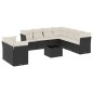 vidaXL Set de sofás de jardín 10 pzas cojines ratán sintético negro vidaXL Set de sofás de jardín 10 pzas cojines ratán sintético negro