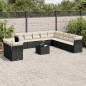 vidaXL Set de sofás de jardín 12 piezas cojines ratán sintético negro vidaXL Set de sofás de jardín 12 piezas cojines ratán sintético negro