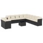 vidaXL Set de sofás de jardín 12 piezas cojines ratán sintético negro vidaXL Set de sofás de jardín 12 piezas cojines ratán sintético negro
