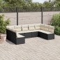vidaXL Set de sofás de jardín 8 piezas y cojines ratán sintético negro vidaXL Set de sofás de jardín 8 piezas y cojines ratán sintético negro