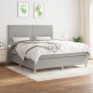 vidaXL Cama box spring con colchón tela gris claro 180x200 cm vidaXL Cama box spring con colchón tela gris claro 180x200 cm