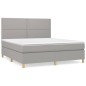vidaXL Cama box spring con colchón tela gris claro 180x200 cm vidaXL Cama box spring con colchón tela gris claro 180x200 cm