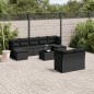 vidaXL Set de sofás de jardín 10 pzas cojines ratán sintético negro vidaXL Set de sofás de jardín 10 pzas cojines ratán sintético negro