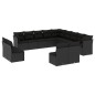 vidaXL Set de sofás de jardín y cojines 13 pzas ratán sintético negro vidaXL Set de sofás de jardín y cojines 13 pzas ratán sintético negro