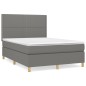 vidaXL Cama box spring con colchón tela gris oscuro 140x190 cm