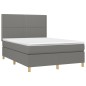 vidaXL Cama box spring con colchón tela gris oscuro 140x190 cm
