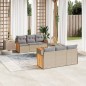 vidaXL Set sofás de jardín 7 piezas y cojines ratán sintético beige vidaXL Set sofás de jardín 7 piezas y cojines ratán sintético beige
