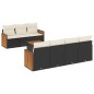 vidaXL Set de sofás de jardín 8 piezas y cojines ratán sintético negro vidaXL Set de sofás de jardín 8 piezas y cojines ratán sintético negro