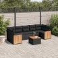 vidaXL Set de sofás de jardín 8 piezas y cojines ratán sintético negro vidaXL Set de sofás de jardín 8 piezas y cojines ratán sintético negro