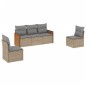 vidaXL Juego de sofás jardín con cojines 5 pzas ratán sintético beige vidaXL Juego de sofás jardín con cojines 5 pzas ratán sintético beige