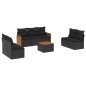vidaXL Set de sofás de jardín 8 piezas y cojines ratán sintético negro vidaXL Set de sofás de jardín 8 piezas y cojines ratán sintético negro