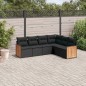 vidaXL Set de sofás de jardín 6 piezas y cojines ratán sintético negro vidaXL Set de sofás de jardín 6 piezas y cojines ratán sintético negro