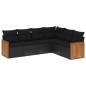 vidaXL Set de sofás de jardín 6 piezas y cojines ratán sintético negro vidaXL Set de sofás de jardín 6 piezas y cojines ratán sintético negro