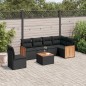 vidaXL Set de comedor de jardín 7 pzas y cojines ratán sintético negro vidaXL Set de comedor de jardín 7 pzas y cojines ratán sintético negro