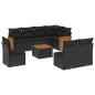 vidaXL Set de sofás de jardín 8 piezas y cojines ratán sintético negro vidaXL Set de sofás de jardín 8 piezas y cojines ratán sintético negro