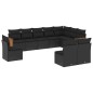vidaXL Set de sofás de jardín 10 pzas cojines ratán sintético negro vidaXL Set de sofás de jardín 10 pzas cojines ratán sintético negro