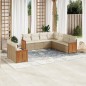 vidaXL Set de sofás de jardín 9 pzas con cojines ratán sintético beige vidaXL Set de sofás de jardín 9 pzas con cojines ratán sintético beige