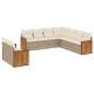 vidaXL Set de sofás de jardín 9 pzas con cojines ratán sintético beige vidaXL Set de sofás de jardín 9 pzas con cojines ratán sintético beige