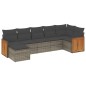 vidaXL Set de sofás de jardín 7 piezas con cojines ratán PE gris vidaXL Set de sofás de jardín 7 piezas con cojines ratán PE gris