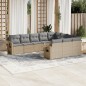 vidaXL Juego de sofás jardín con cojines beige 10 pzas ratán sintético vidaXL Juego de sofás jardín con cojines beige 10 pzas ratán sintético