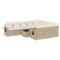 vidaXL Set de sofás de jardín 11pzas con cojines ratán sintético beige vidaXL Set de sofás de jardín 11pzas con cojines ratán sintético beige