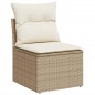 vidaXL Set de sofás de jardín 11pzas con cojines ratán sintético beige vidaXL Set de sofás de jardín 11pzas con cojines ratán sintético beige