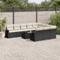 vidaXL Set de sofás de jardín 11 pzas y cojines ratán sintético negro vidaXL Set de sofás de jardín 11 pzas y cojines ratán sintético negro