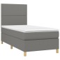 vidaXL Cama box spring con colchón tela gris oscuro 80x200 cm
